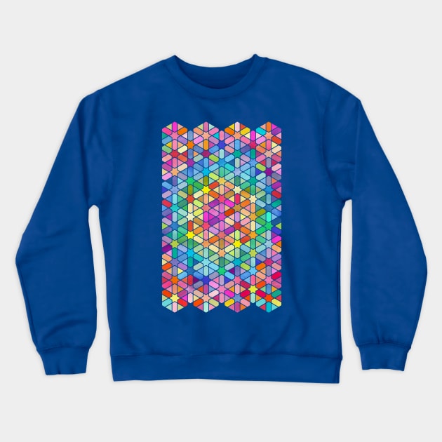 Rainbow Honeycomb with Stars Crewneck Sweatshirt by micklyn